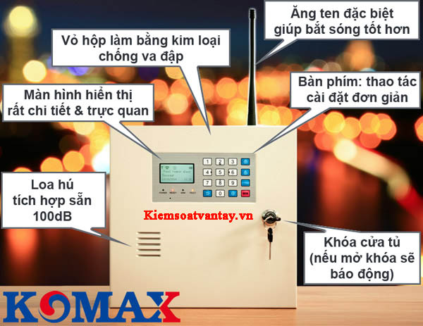 Trung tâm báo trộm dùng Sim và LINE Komax KM-999GSM